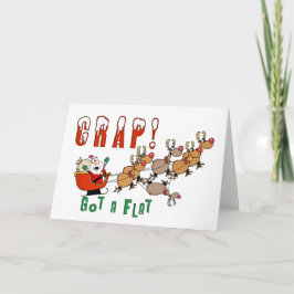 Grappig kerstKaart Santa heeft een flat Feestdagen Kaart