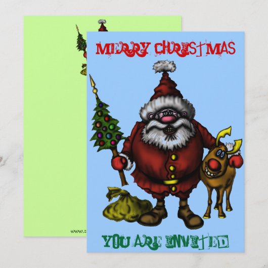 Grappig kerstkaartje kaart (Voorkant / Achterkant)