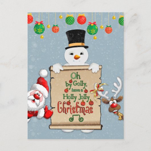 Grappig kerstkaartje met kerstcadeaus briefkaart (Voorkant)