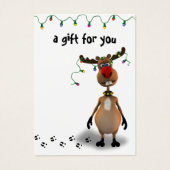 Grappig kerstkaartje met rode neus rendierenkaart visitekaartje (Voorkant)