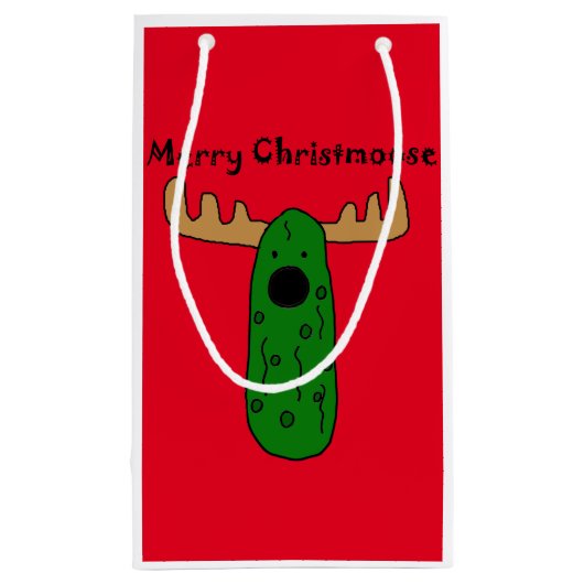 Grappig kerstkaartje Moose Cartoon Klein Cadeauzakje (Achterkant)