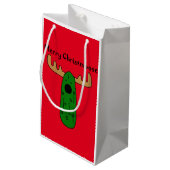 Grappig kerstkaartje Moose Cartoon Klein Cadeauzakje (Achterkant Gekanteld)