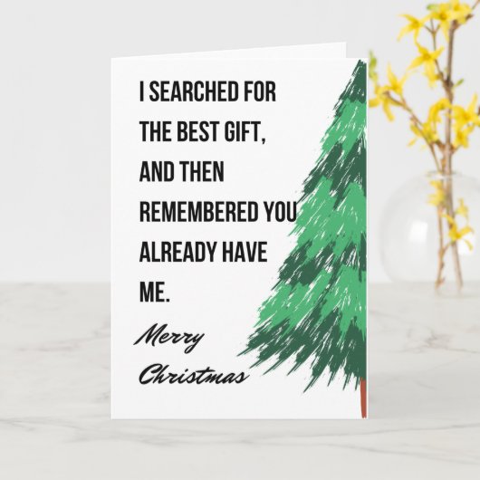 Grappig kerstkaartje voor vrienden en familie kaart (Gele Bloem)