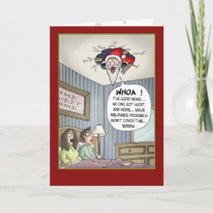 Grappig kerstkaartjes: Rough Landing Feestdagen Kaart