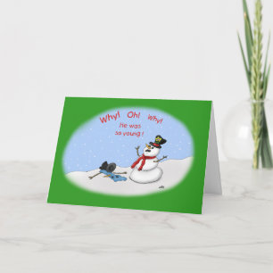 Grappig kerstkaartjes: smelten feestdagen kaart