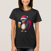 Grappig Kerstkalkoen Dier met Beer Comic T-shirt (Voorkant)
