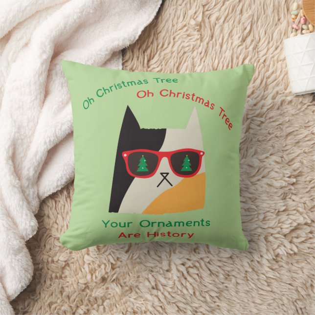 Grappig kerstkat Bad Kat Kussen (Deken)