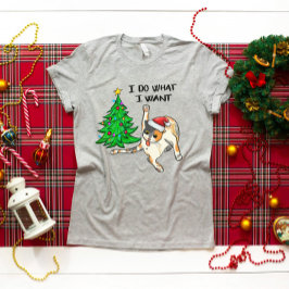 Grappig kerstkat doe wat ik wil t-shirt