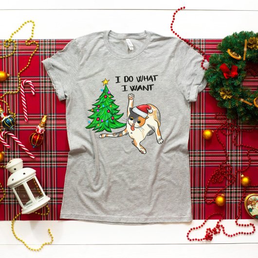 Grappig kerstkat doe wat ik wil t-shirt
