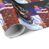 Grappig kerstkat-muizencreatie cadeaupapier (Rol Hoek)