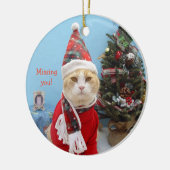 Grappig kerstkat "Vermist je!" Keramisch Ornament (Links)