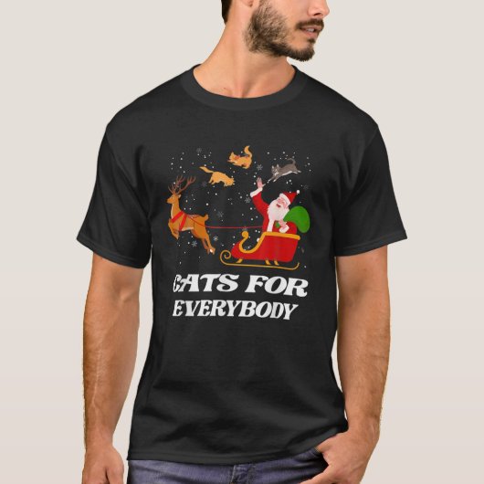 Grappig kerstkatje voor iedereen, lomp. t-shirt (Voorkant)