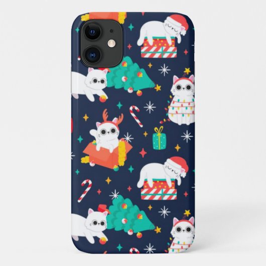 Grappig kerstkatten Case-Mate iPhone case (Achterkant)