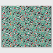 Grappig kerstkatten en kousen cadeaupapier (Vlak)