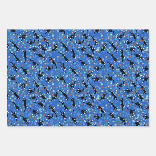 Grappig kerstkatten en kousen inpakpapier vel (Voorkant 3)