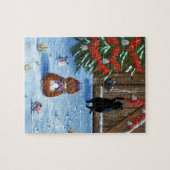 Grappig kerstkatten en muizenschepsels legpuzzel (Horizontaal)