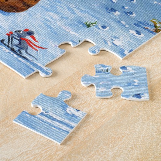 Grappig kerstkatten en muizenschepsels legpuzzel (Zijkant)