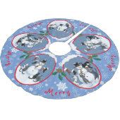 Grappig kerstkatten en sneeuwpoppen 5 scènes kerstboom rok (Gekanteld)