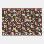 Grappig kerstkatten in de ruimte | met aangepaste  inpakpapier vel (Voorkant)