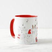 Grappig kerstkatten mok (Voorkant links)