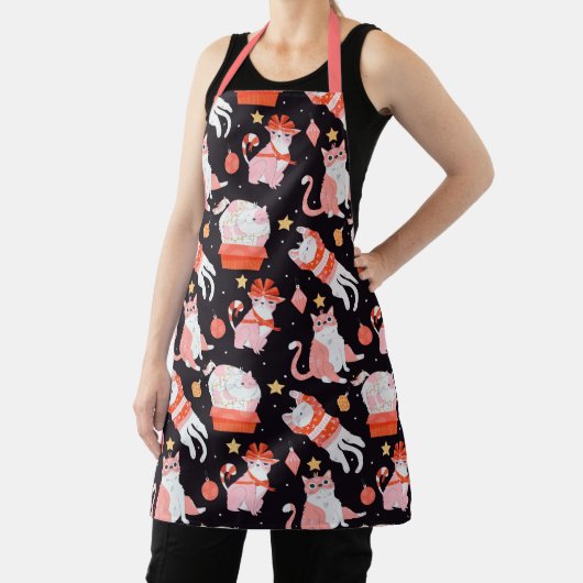 Grappig kerstkatten schort (Insitu)