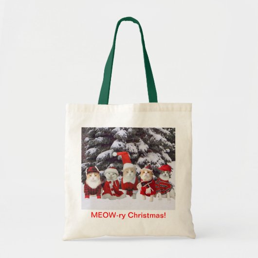 Grappig kerstkatten tote bag (Voorkant)