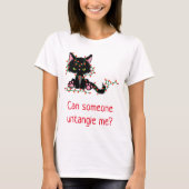 Grappig kerstkattestopperlichten t-shirt (Voorkant)