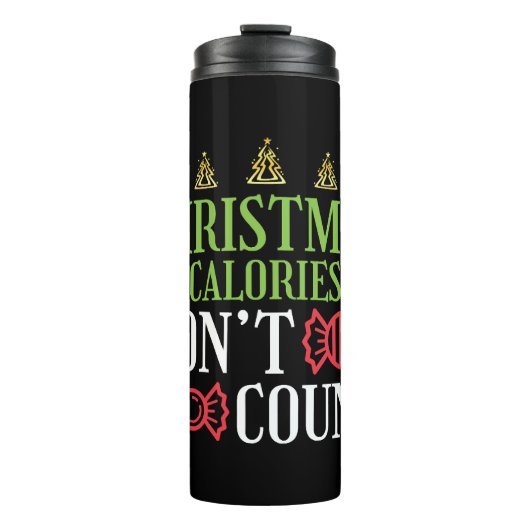 Grappig kerstkerst-calorieën Geen graaf Thermosbeker (Voorkant)