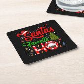 Grappig kerstkerstkerstfeest's favoriete Ho-kerstm Kartonnen Onderzetters (Schuin)