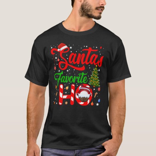 Grappig kerstkerstkerstfeest's favoriete Ho-kerstm T-shirt (Voorkant)