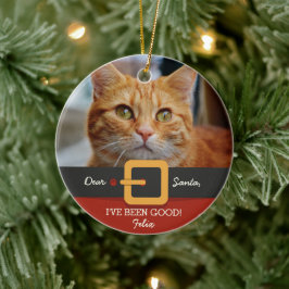 Grappig kerstkerstkerstkerstkerstkerstfoto's en na keramisch ornament