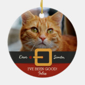 Grappig kerstkerstkerstkerstkerstkerstfoto's en na keramisch ornament (Achterkant)