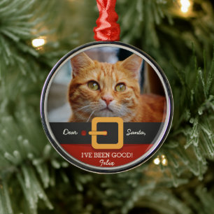 Grappig kerstkerstkerstkerstkerstkerstfoto's en na metalen ornament