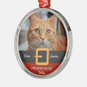 Grappig kerstkerstkerstkerstkerstkerstfoto's en na metalen ornament (Links)