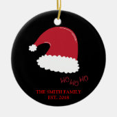 Grappig kerstkerstkerstkerstkerstkerstman met fami keramisch ornament (Voorkant)