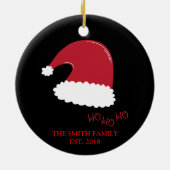 Grappig kerstkerstkerstkerstkerstkerstman met fami keramisch ornament (Achterkant)