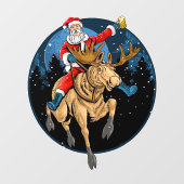 Grappig kerstkerstkerstkerstkerstman Beer Riding M Raamsticker (Vel)