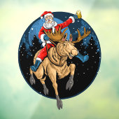 Grappig kerstkerstkerstkerstkerstman Beer Riding M Raamsticker (Vel 3)