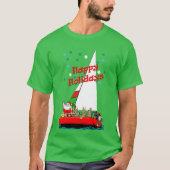 Grappig kerstkerstkerstkerstman in de zeilboot t-shirt (Voorkant)