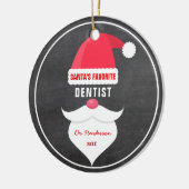 Grappig kerstkerstkerstkerstman's Favoriete Dentis Keramisch Ornament (Links)