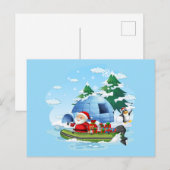 Grappig kerstkerstkerstman met cadeautjes in de ka feestdagenkaart (Voorkant / Achterkant)