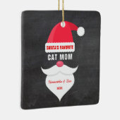 Grappig kerstkerstman's favoriete kat mam foto keramisch ornament (Rechts)