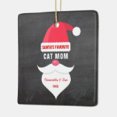 Grappig kerstkerstman's favoriete kat mam foto keramisch ornament (Links)