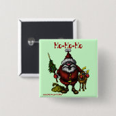 Grappig kerstkeuzerondje design vierkante button 5,1 cm (Voorkant /achterkant)