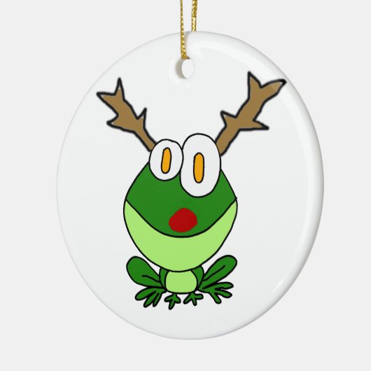 Grappig kerstkikker als rendier keramisch ornament (Links)