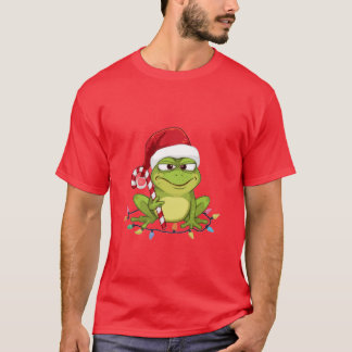 Grappig Kerstkikker T-shirt - Cute Kikker met