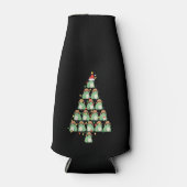 Grappig kerstkikkervisje met kerstboomschilfers, c flesjeskoeler (Voorkant)