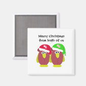 Grappig kerstkippen in Santa Hats Magneet (Voorkant / Achterkant)