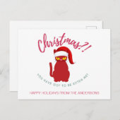 Grappig kerstkleedbeeld briefkaart (Voorkant / Achterkant)