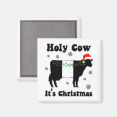 Grappig kerstKoe Belted Galloway Beltie Gift Magneet (Voorkant / Achterkant)